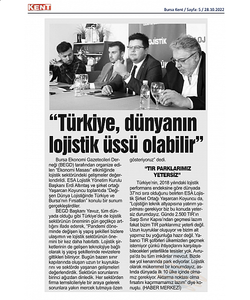 Türkiye Dünyanın Lojistik Üstü Olabilir